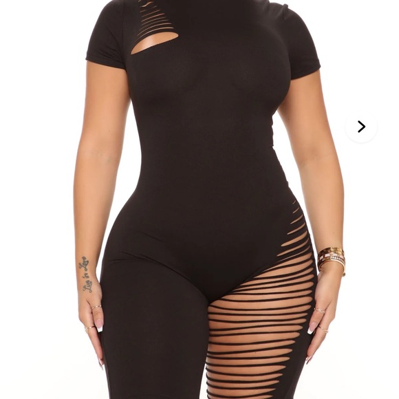 Fashion Nova Pants - Chic Black Cut-Out Women's Romper